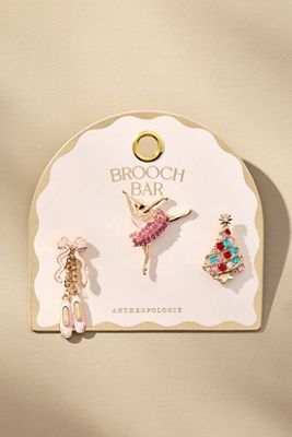 Festive Nutcracker Ballet Brooches, Set of 3