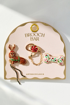By Anthropologie Animal Brooches, Set Of 3 In Brown