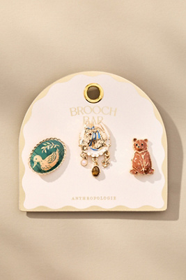 By Anthropologie Animal Brooches, Set Of 3 In Gold