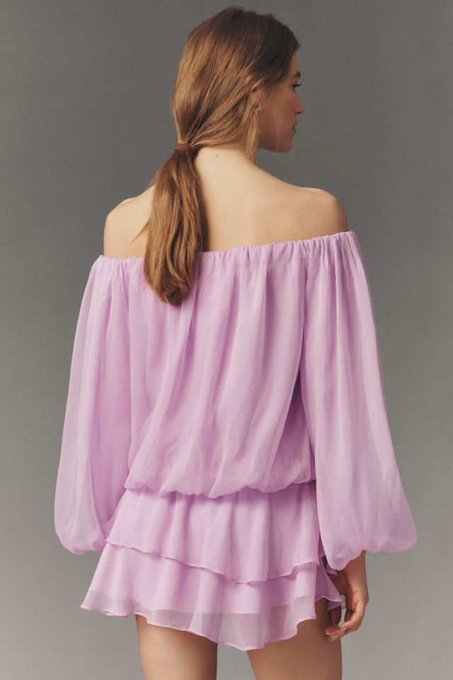 BHLDN Daisy Off-Shoulder Chiffon Mini Dress #3