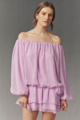 BHLDN Daisy Off-Shoulder Chiffon Mini Dress