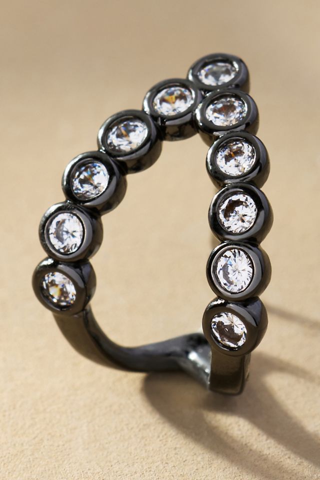 Crystal Triangle Huggie Hoop Earrings #1