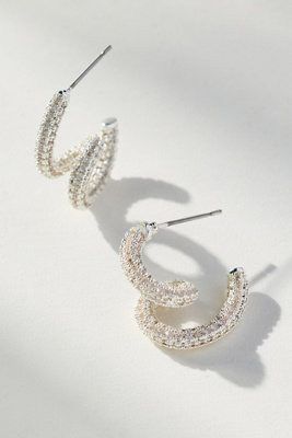 By Anthropologie Swirled Crystal Earrings In Multi