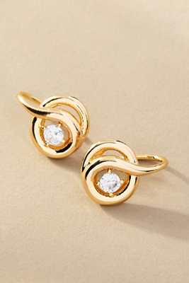 By Anthropologie Looped Crystal Earrings In Gold