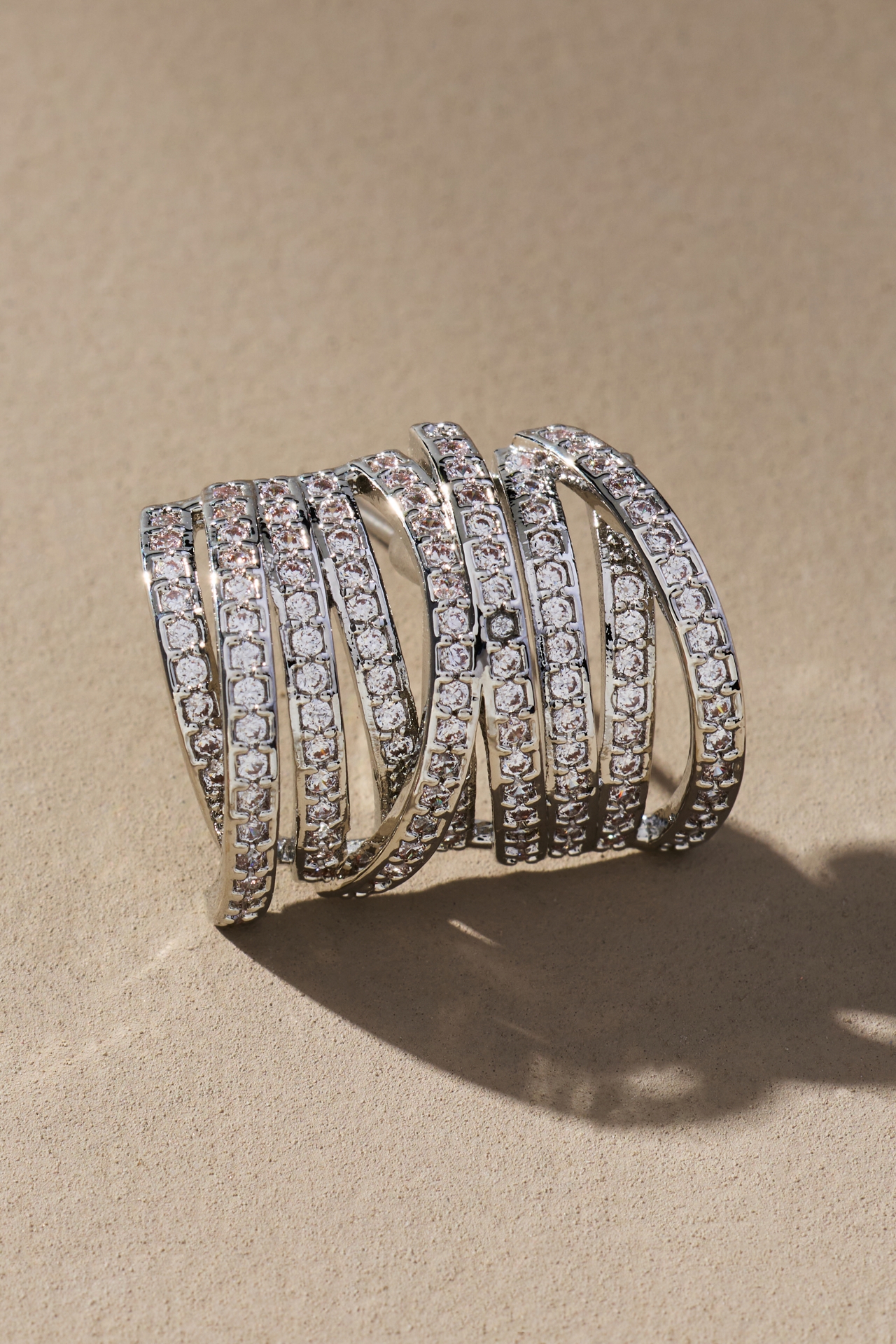 Chunky Pavé Huggie Hoop Earrings