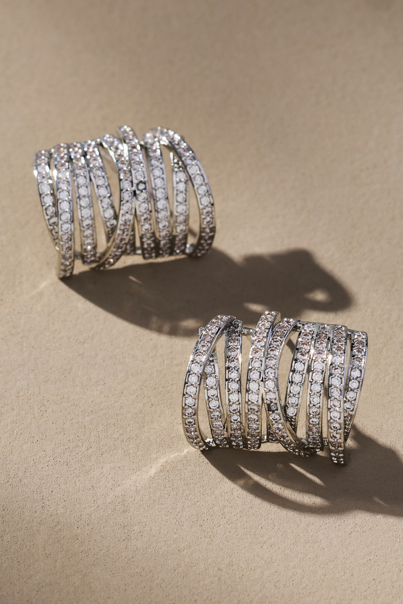 Chunky Pavé Huggie Hoop Earrings