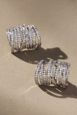 Chunky Pavé Huggie Hoop Earrings