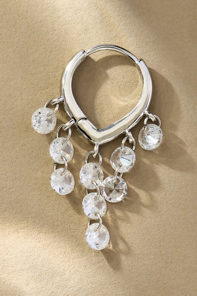 Drippy Crystal Huggie Hoop Earrings #1