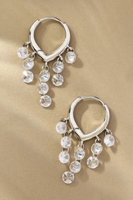 Drippy Crystal Huggie Hoop Earrings