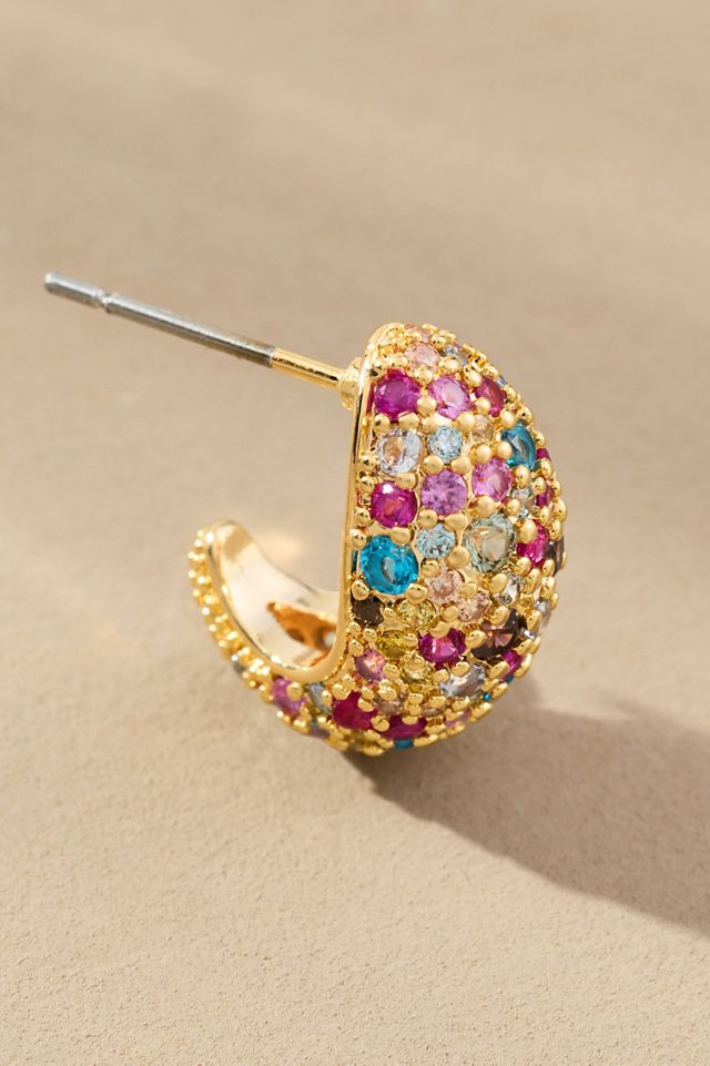 Glitzy Huggie Hoop Earrings #1