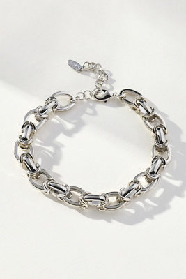 By Anthropologie Chunky Linked Chain Bracelet In Silver