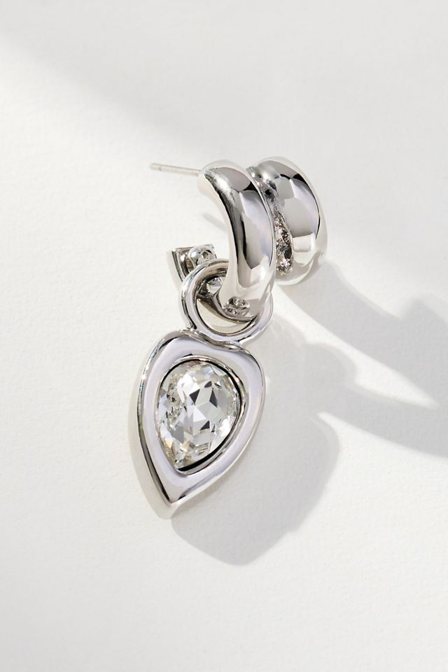 Double Twist Pear Crystal Earrings #1