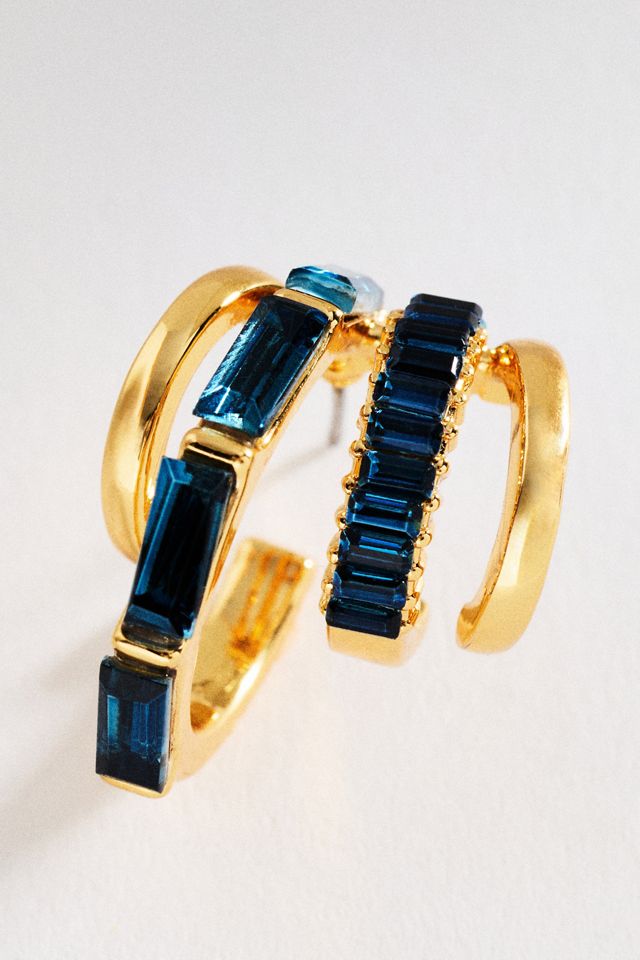 Crystal Multi-Hoop Huggie Earrings #1