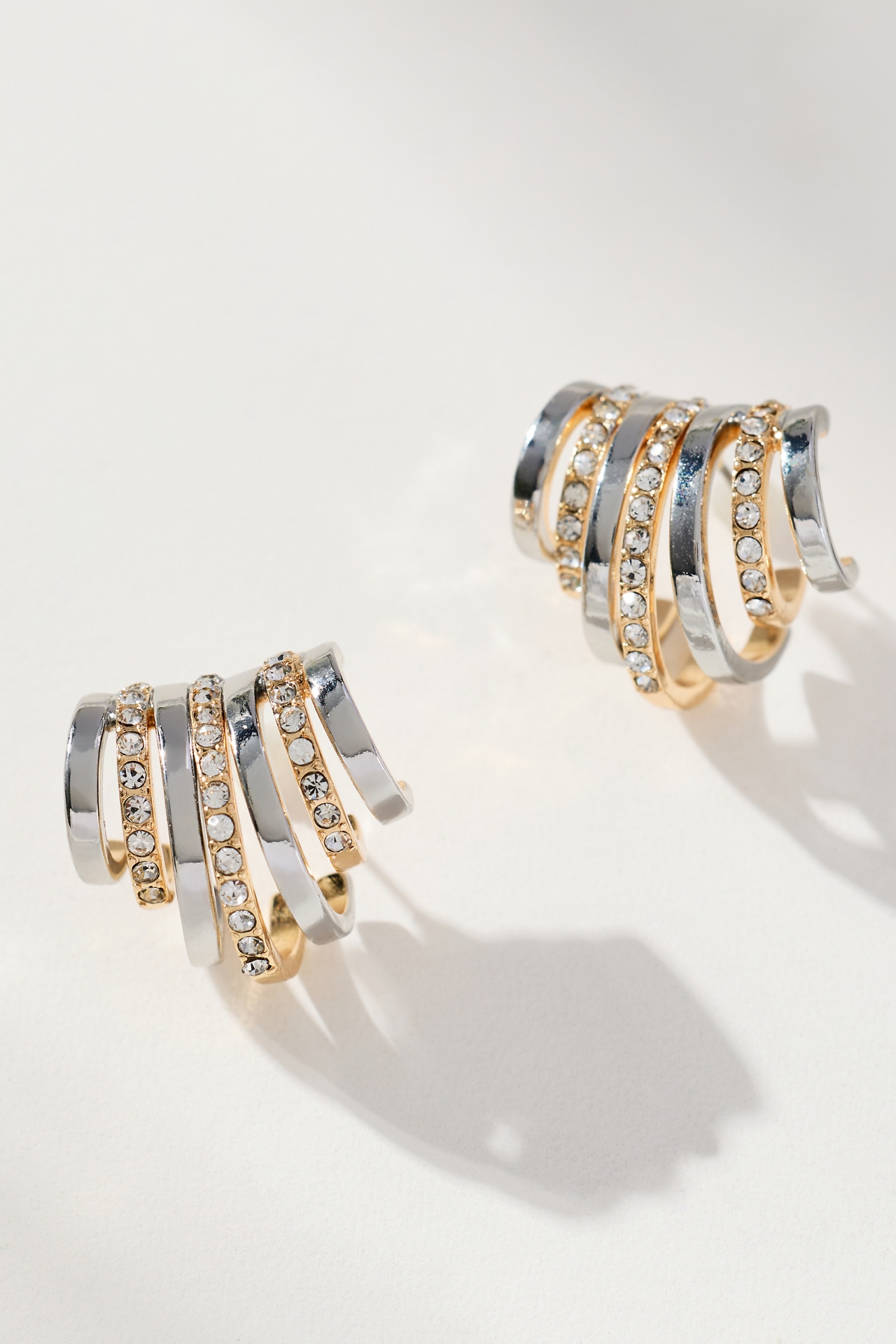 Multi Crystal Huggie Hoop Earrings