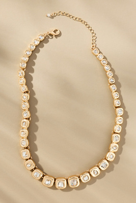 By Anthropologie Square Crystal Collar Necklace In Gold