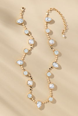 By Anthropologie Glam Crystal Necklace In Transparent