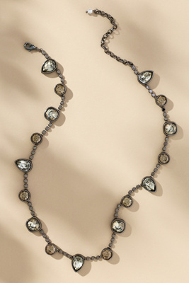 By Anthropologie Glam Crystal Necklace In Silver