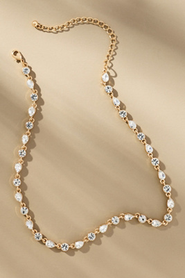 By Anthropologie Short Crystal Necklace In Gold