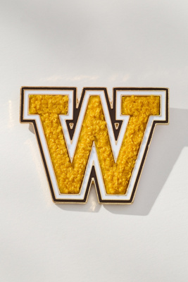 By Anthropologie Varsity Monogram Brooch In Yellow