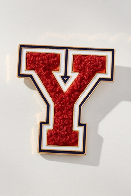 By Anthropologie Varsity Monogram Brooch In Red