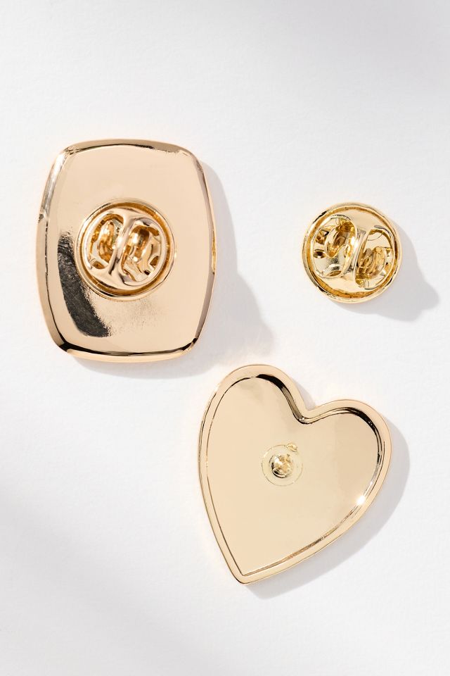 Monogram and Heart Brooch, Set of 2 #2