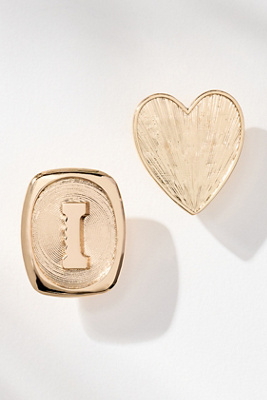 By Anthropologie Monogram And Heart Brooch, Set Of 2