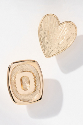 By Anthropologie Monogram And Heart Brooch, Set Of 2