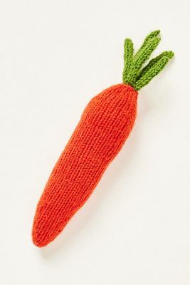 WARE of the DOG Hand-Knit Carrot Dog Toy