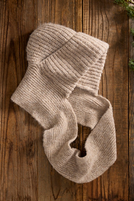 Terrain Cozy Hooded Scarf In Neutral
