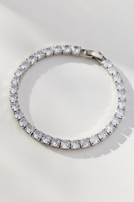 By Anthropologie Circle Crystal Bracelet In Silver