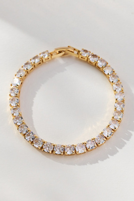 By Anthropologie Circle Crystal Bracelet In Gold