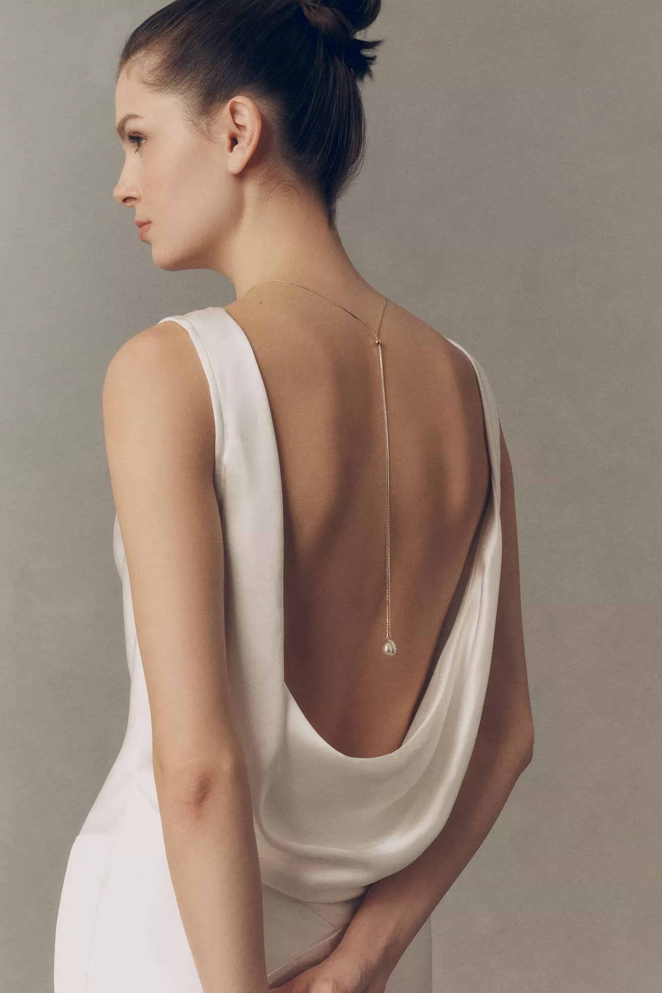 A.B. Ellie Studio Bride Collection Freshwater Pearl Bolo Necklace
