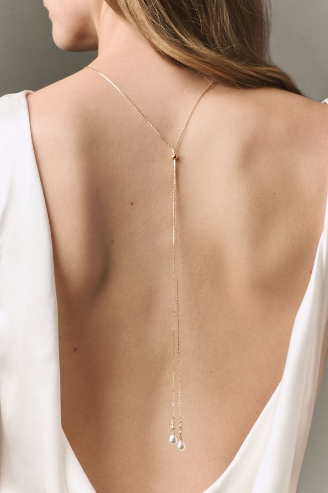 A.B. Ellie Studio Bride Collection Crystal Pearl Bolo Necklace |  Anthropologie