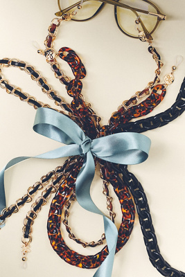 By Anthropologie Faux-leather Eyewear Chain In Brown