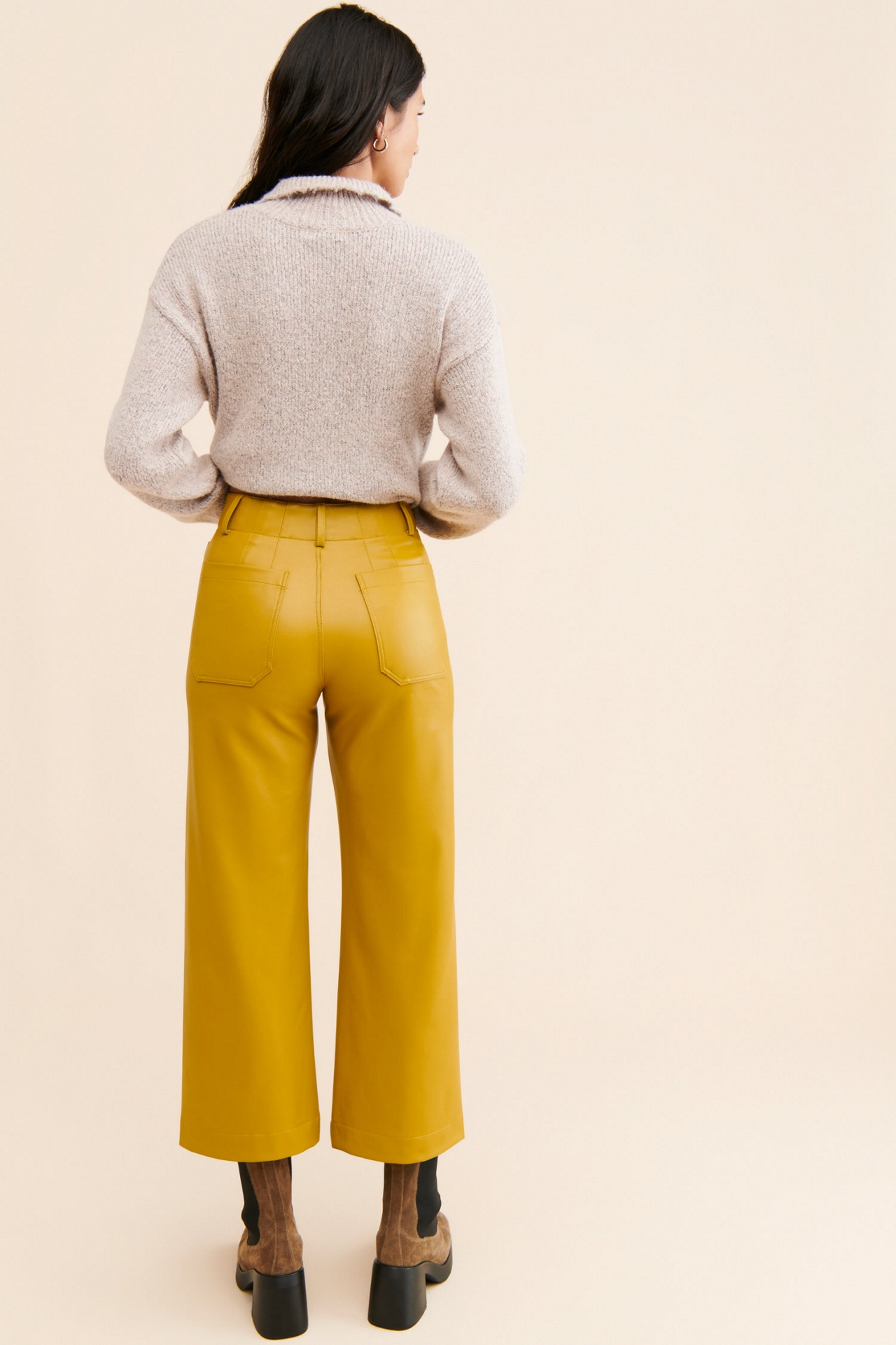 Maeve The Colette Cropped Vegan Leather Pants
