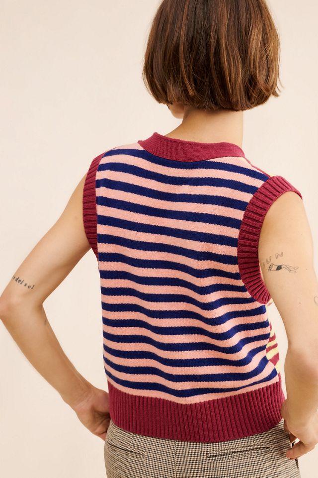 Marimekko Tasaraita Knit Wool Sweater Vest #1