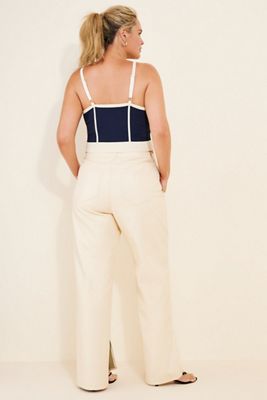 Eloquii Vegan Leather Slit Hem Pants
