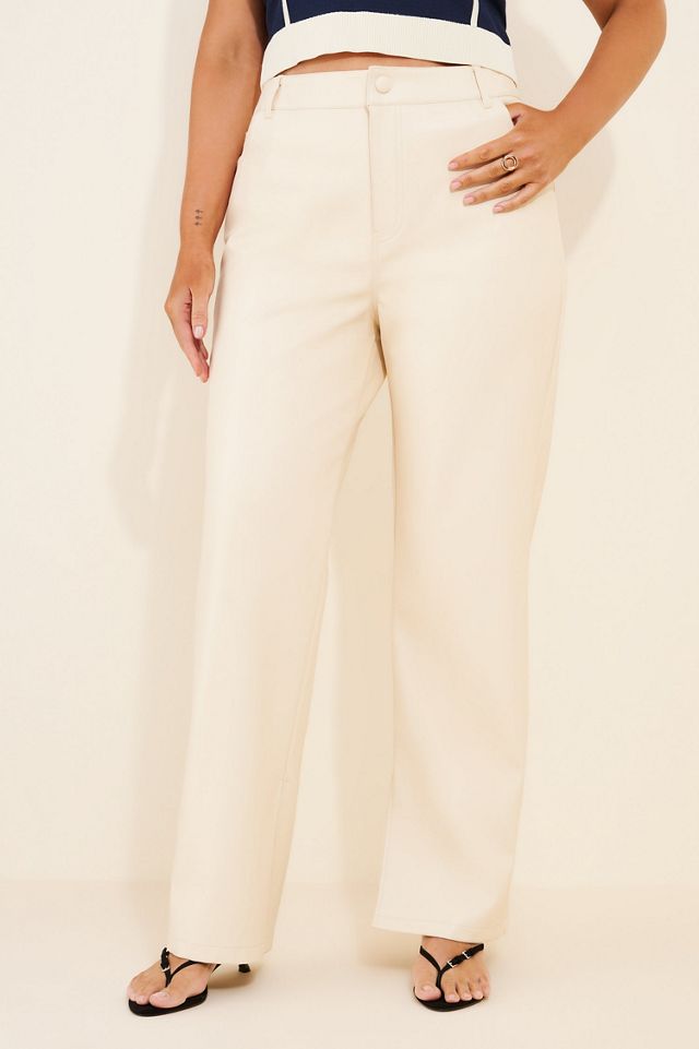 Eloquii Vegan Leather Slit Hem Pants #4