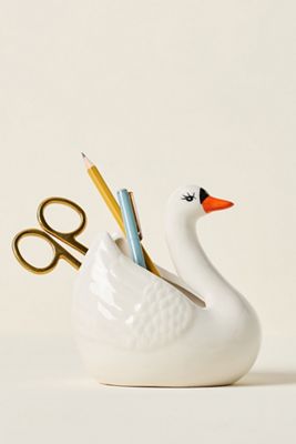 Anthropologie Swan Pen Cup
