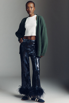 Maeve Logo Cardigan Sweater In Green