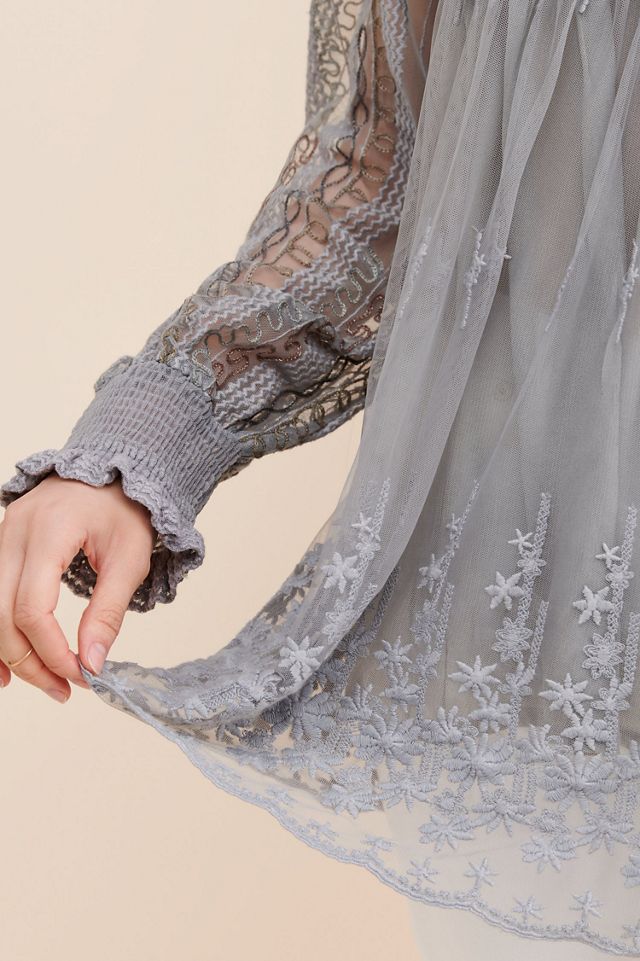 Bl-nk Mock Neck Smock Blouse #4