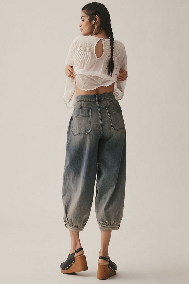 Pilcro Pleated High-Rise Balloon-Leg Jeans #1