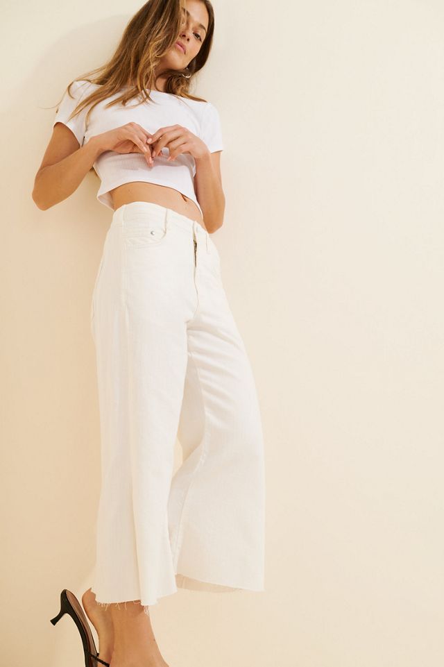 Pilcro The Adi Mid-Rise Frayed Relaxed Flare Jeans: Crop Edition #3
