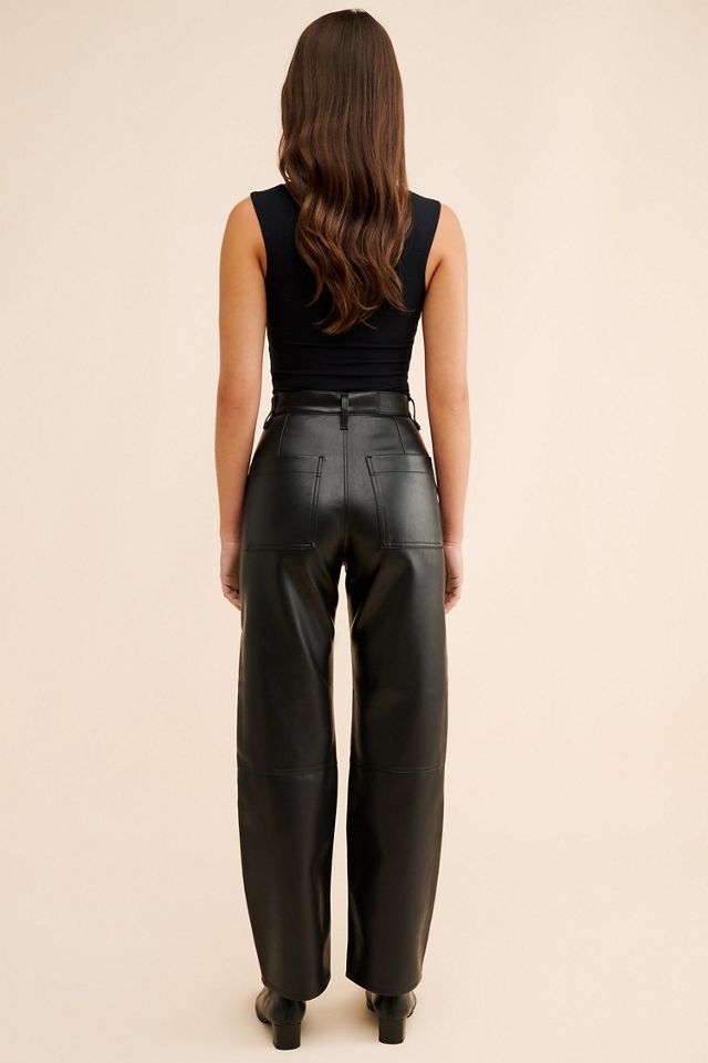 Pistola Taylor Vegan Leather Straight Leg Jeans #4