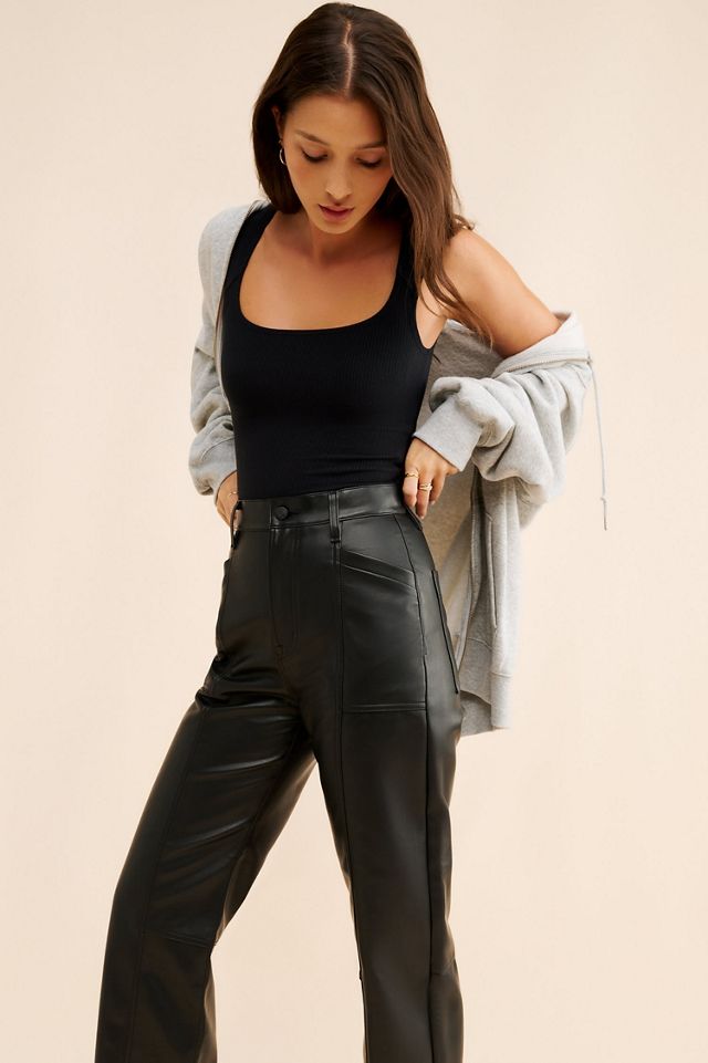 Pistola Taylor Vegan Leather Straight Leg Jeans #3