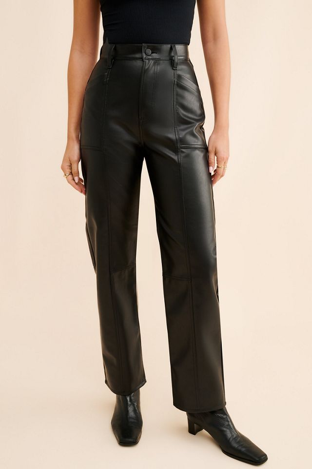 Pistola Taylor Vegan Leather Straight Leg Jeans #1