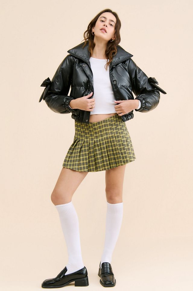 Flat White Bow Puffer Jacket #3