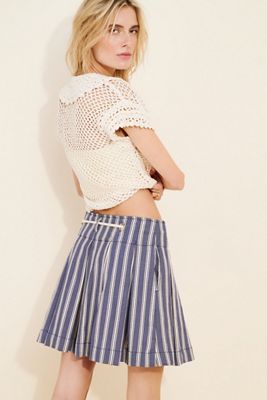 Pilcro Pleated Sailor Mini Skirt