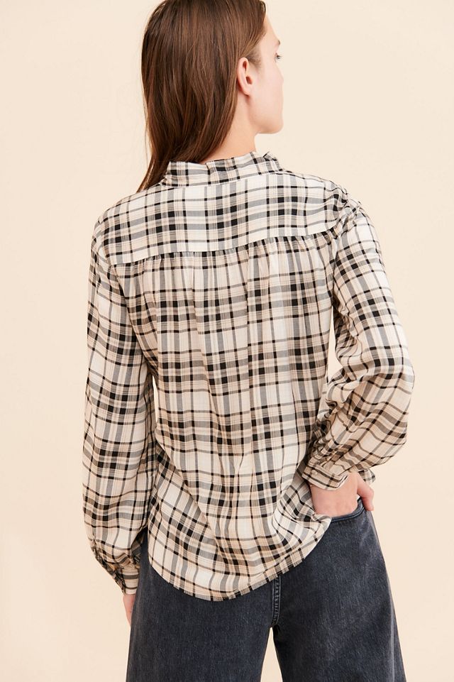 Sanctuary Kiera Tie Neck Plaid Blouse #1