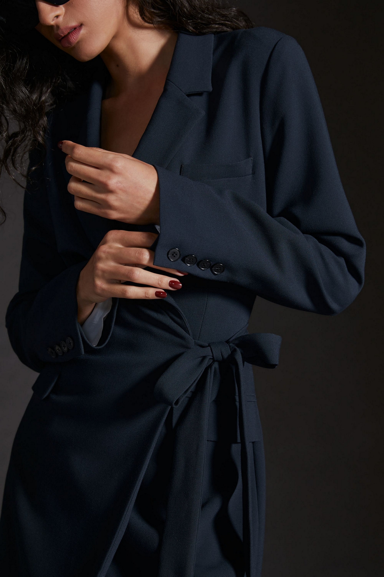 Tie-Waist Blazer Mini Dress